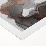 Fluid Moody Modern Wall Art – Abstract Gray & Copper Canvas