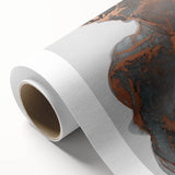 Fluid Moody Modern Wall Art – Abstract Gray & Copper Canvas