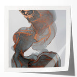 Fluid Moody Modern Wall Art – Abstract Gray & Copper Canvas
