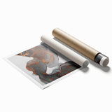 Fluid Moody Modern Wall Art – Abstract Gray & Copper Canvas