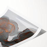 Fluid Moody Modern Wall Art – Abstract Gray & Copper Canvas