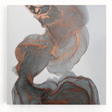 Fluid Moody Modern Wall Art – Abstract Gray & Copper Canvas