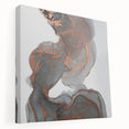 Fluid Moody Modern Wall Art – Abstract Gray & Copper Canvas