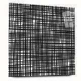 Geometric Abstract Canvas Artworks - Black Grid on White Texture