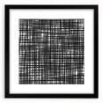 Geometric Abstract Canvas Artworks - Black Grid on White Texture