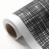 Geometric Abstract Canvas Artworks - Black Grid on White Texture