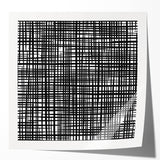 Geometric Abstract Canvas Artworks - Black Grid on White Texture