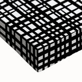 Geometric Abstract Canvas Artworks - Black Grid on White Texture