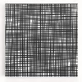 Geometric Abstract Canvas Artworks - Black Grid on White Texture
