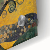 Golden Abstract Floral Wall Art – Modern Botanical Canvas Print