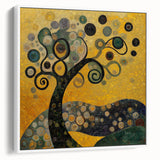 Golden Abstract Floral Wall Art – Modern Botanical Canvas Print