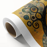 Golden Abstract Floral Wall Art – Modern Botanical Canvas Print