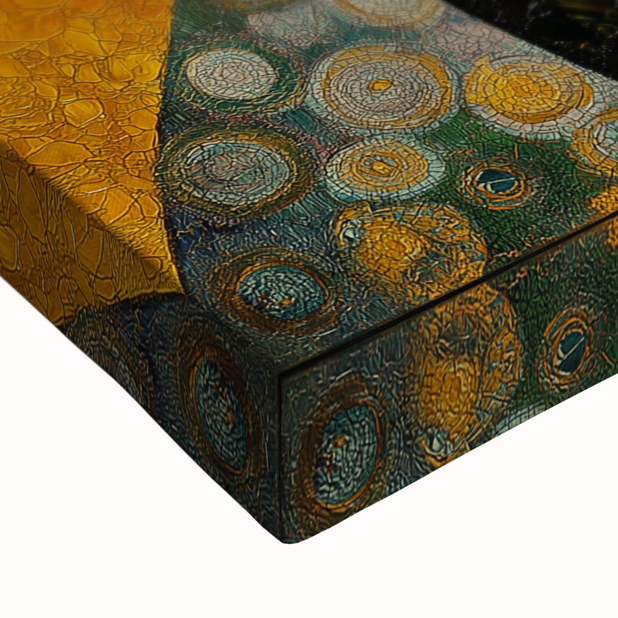 Golden Abstract Floral Wall Art – Modern Botanical Canvas Print