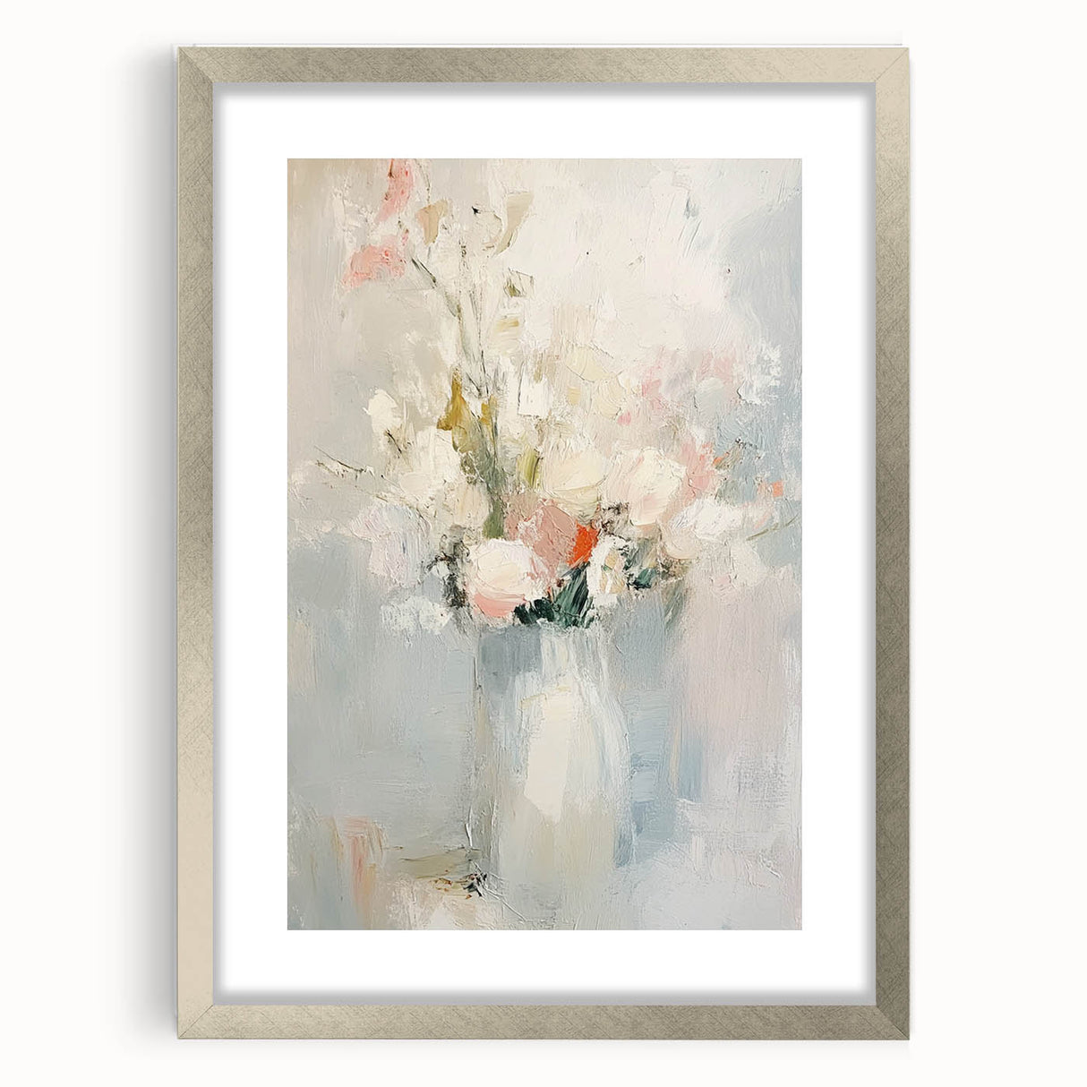 Minimalist Abstract Floral Wall Art – Elegant Pastel Canvas Print
