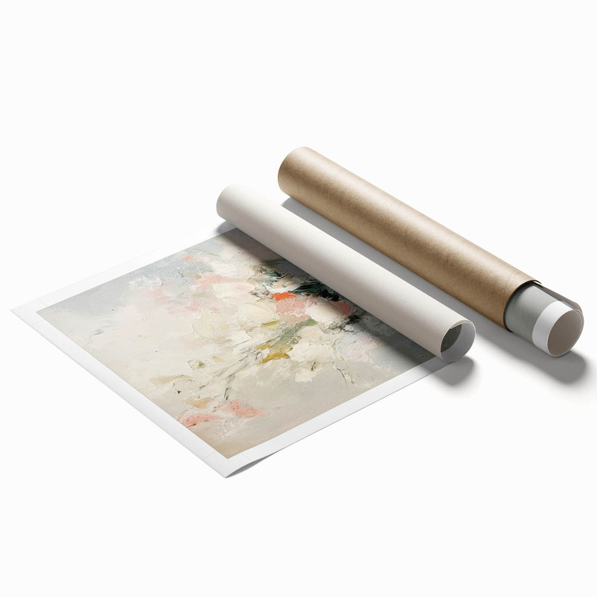 Minimalist Abstract Floral Wall Art – Elegant Pastel Canvas Print