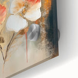 Elegant Abstract Floral Wall Art – Gold & Red Modern Canvas Print