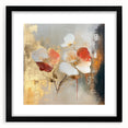 Elegant Abstract Floral Wall Art – Gold & Red Modern Canvas Print