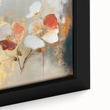 Elegant Abstract Floral Wall Art – Gold & Red Modern Canvas Print