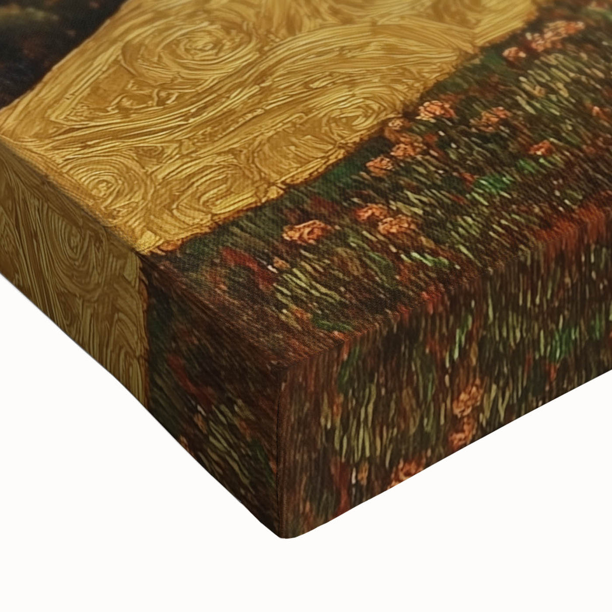 Golden Abstract Floral Wall Art – Celestial Landscape Canvas Print