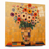 Bold Abstract Floral Wall Art – Colorful Geometric Canvas Print