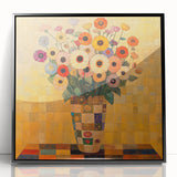Bold Abstract Floral Wall Art – Colorful Geometric Canvas Print