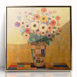 Bold Abstract Floral Wall Art – Colorful Geometric Canvas Print