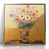 Bold Abstract Floral Wall Art – Colorful Geometric Canvas Print