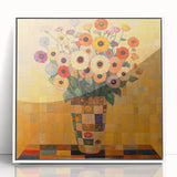 Bold Abstract Floral Wall Art – Colorful Geometric Canvas Print