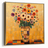 Bold Abstract Floral Wall Art – Colorful Geometric Canvas Print