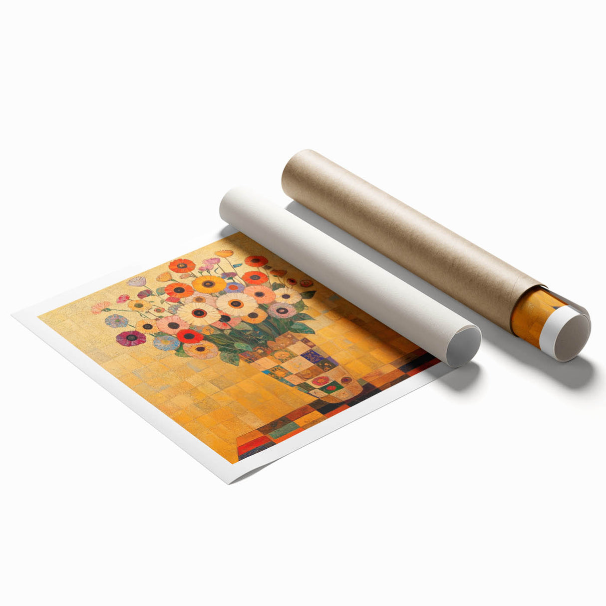 Bold Abstract Floral Wall Art – Colorful Geometric Canvas Print