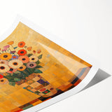 Bold Abstract Floral Wall Art – Colorful Geometric Canvas Print