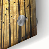 Golden Forest Abstract Wall Art – Mystical Nature Canvas Print