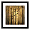 Golden Forest Abstract Wall Art – Mystical Nature Canvas Print