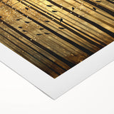 Golden Forest Abstract Wall Art – Mystical Nature Canvas Print