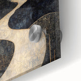 Celestial Abstract Landscape Art – Black & Gold Canvas Print