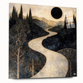 Celestial Abstract Landscape Art – Black & Gold Canvas Print