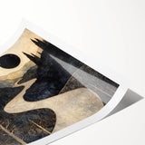 Celestial Abstract Landscape Art – Black & Gold Canvas Print