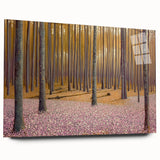 Golden Forest Abstract Wall Art – Soft Floral Nature Canvas Print