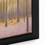 Golden Forest Abstract Wall Art – Soft Floral Nature Canvas Print