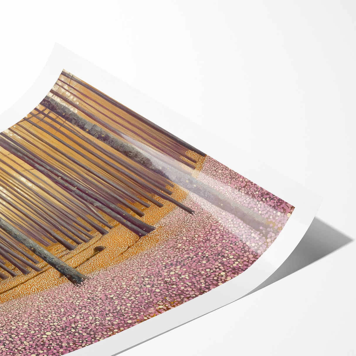 Golden Forest Abstract Wall Art – Soft Floral Nature Canvas Print