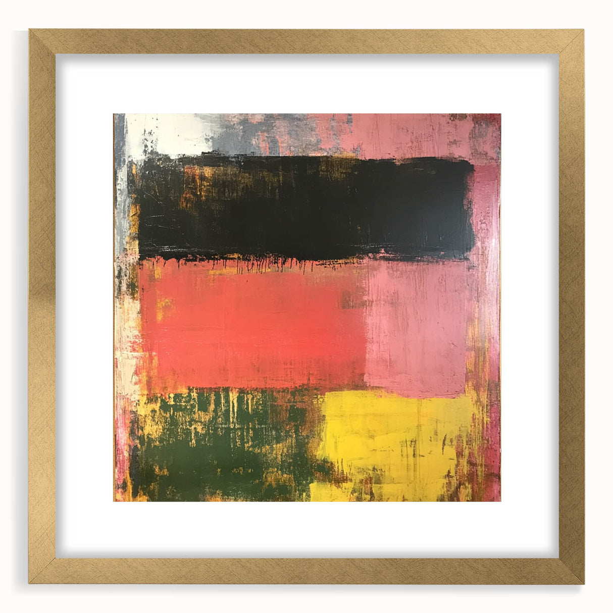 Bold Abstract Expressionist Wall Art – Modern Color-Block Canvas