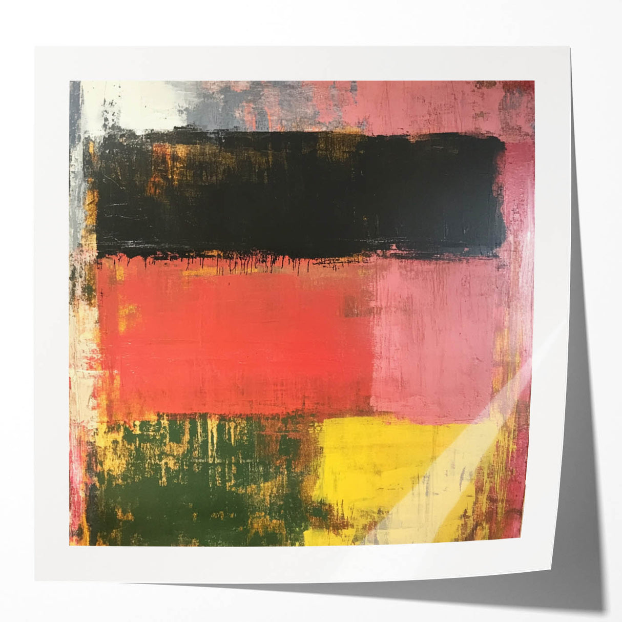 Bold Abstract Expressionist Wall Art – Modern Color-Block Canvas