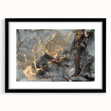 High-End Abstract Wall Decor – Dark Gray & Gold Canvas
