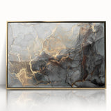 High-End Abstract Wall Decor – Dark Gray & Gold Canvas