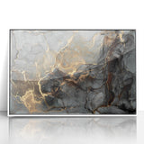 High-End Abstract Wall Decor – Dark Gray & Gold Canvas
