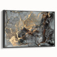 High-End Abstract Wall Decor – Dark Gray & Gold Canvas