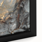 High-End Abstract Wall Decor – Dark Gray & Gold Canvas