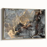 High-End Abstract Wall Decor – Dark Gray & Gold Canvas