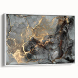 High-End Abstract Wall Decor – Dark Gray & Gold Canvas