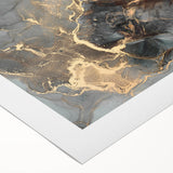 High-End Abstract Wall Decor – Dark Gray & Gold Canvas